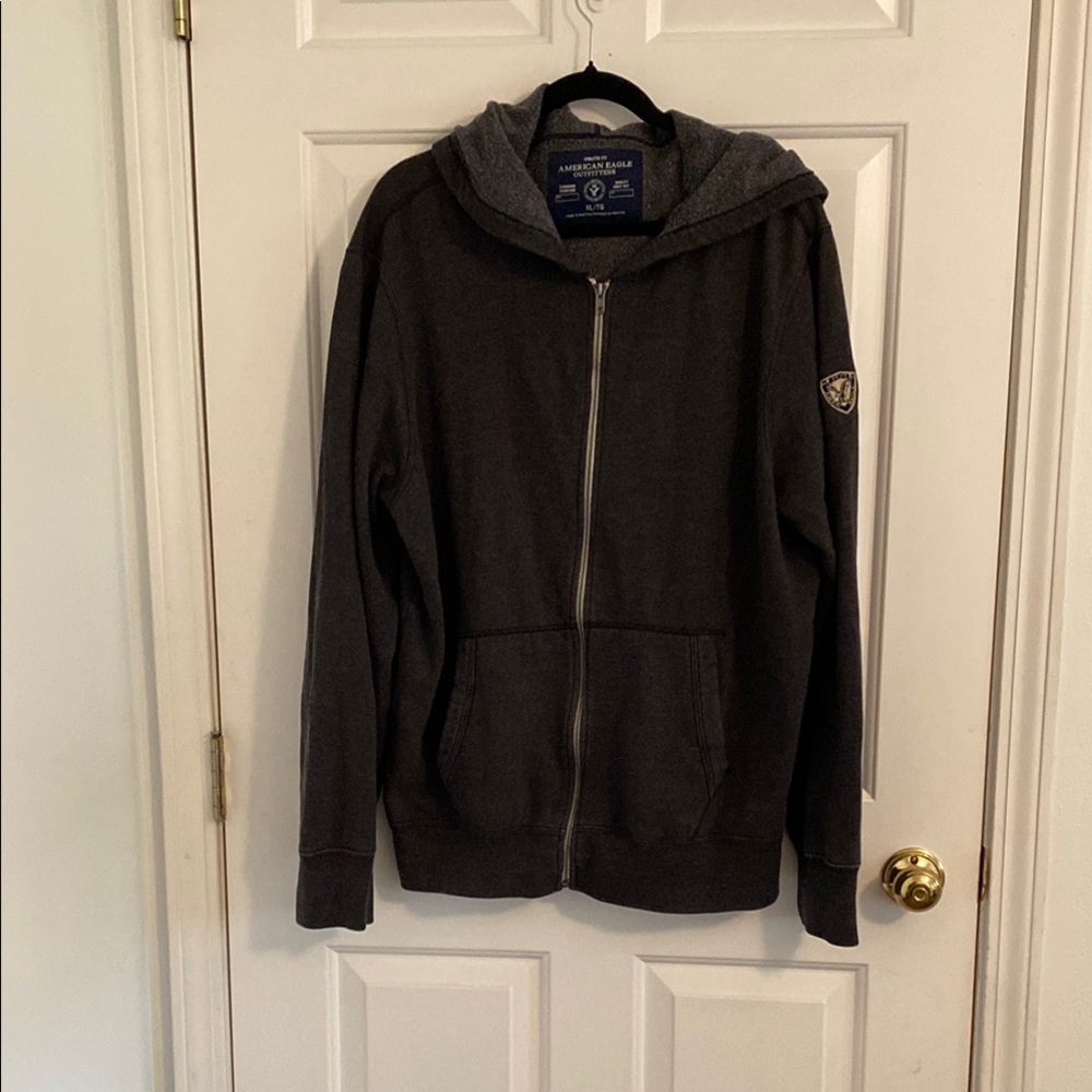 American Eagle Outfitters Gray Zip Up Sweater vintage